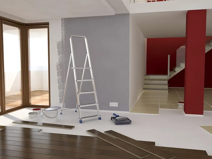 Peinture intérieure à Montauban : séjour en cours de mise en peinture par RECB82